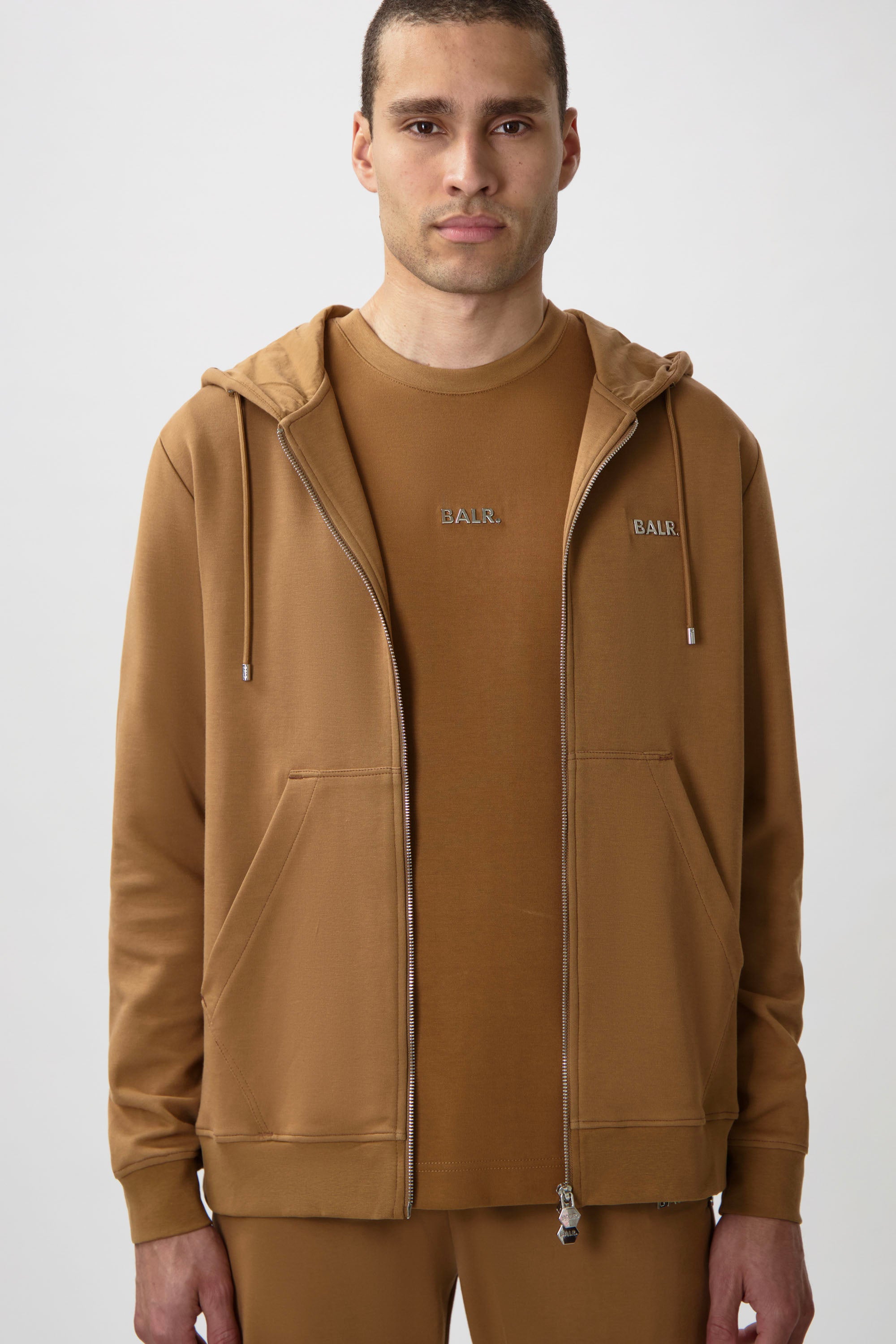 Q-Series Regular Fit Zip Through Hoodie Toasted Coconut