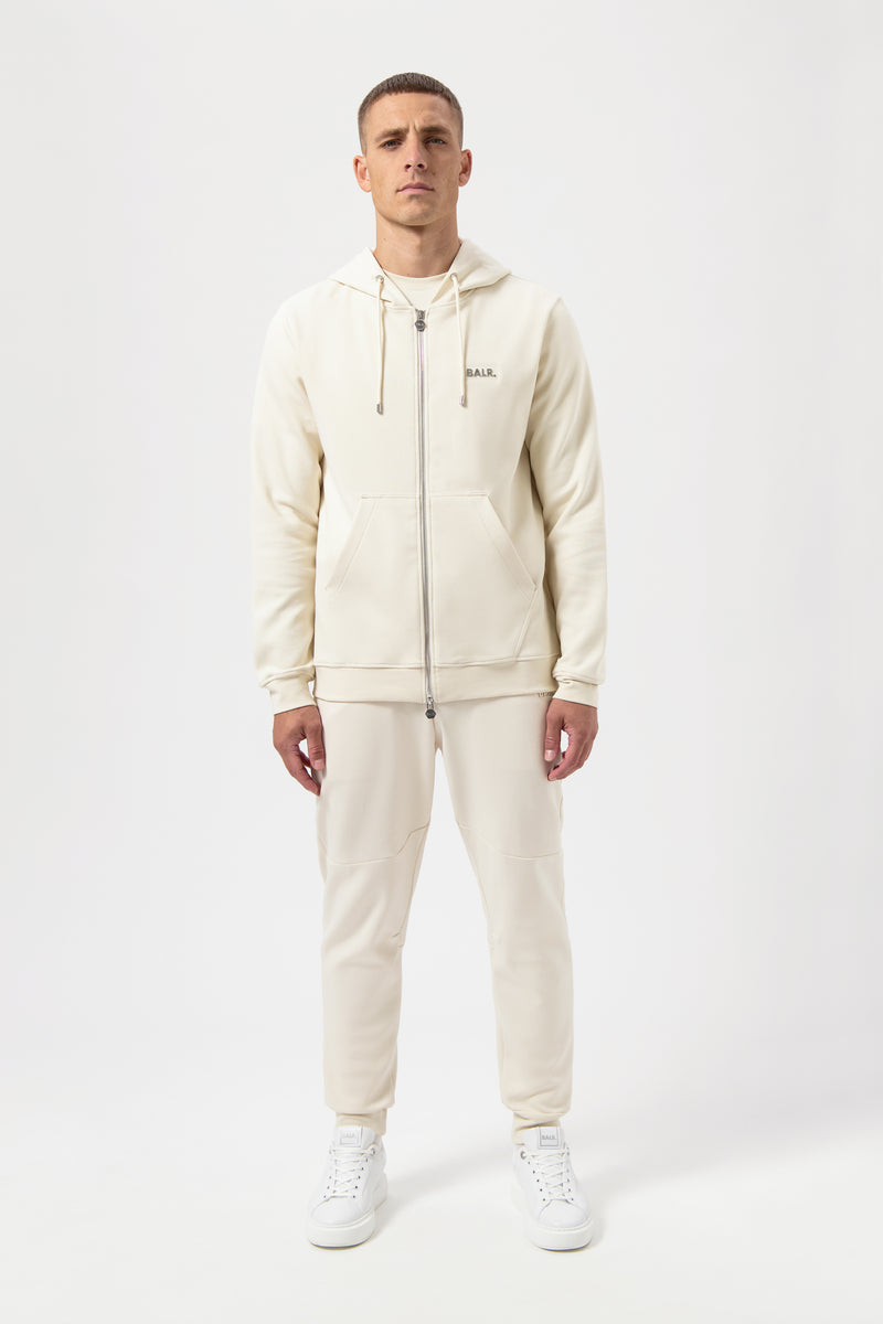 Q-Series Regular Fit Zip Through Hoodie White Swan