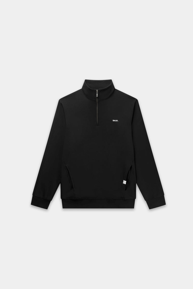 Brand Regular Fit Half zip Jet Black