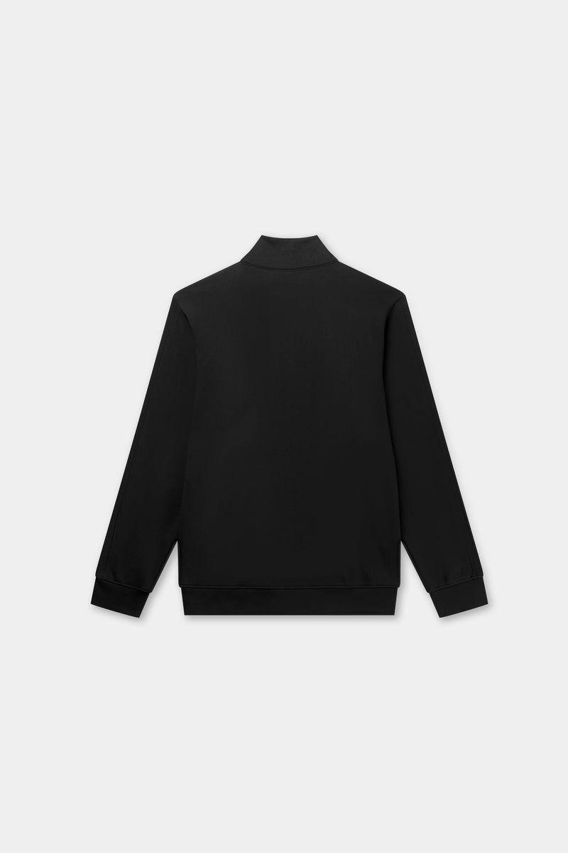 Brand Regular Fit Half zip Jet Black