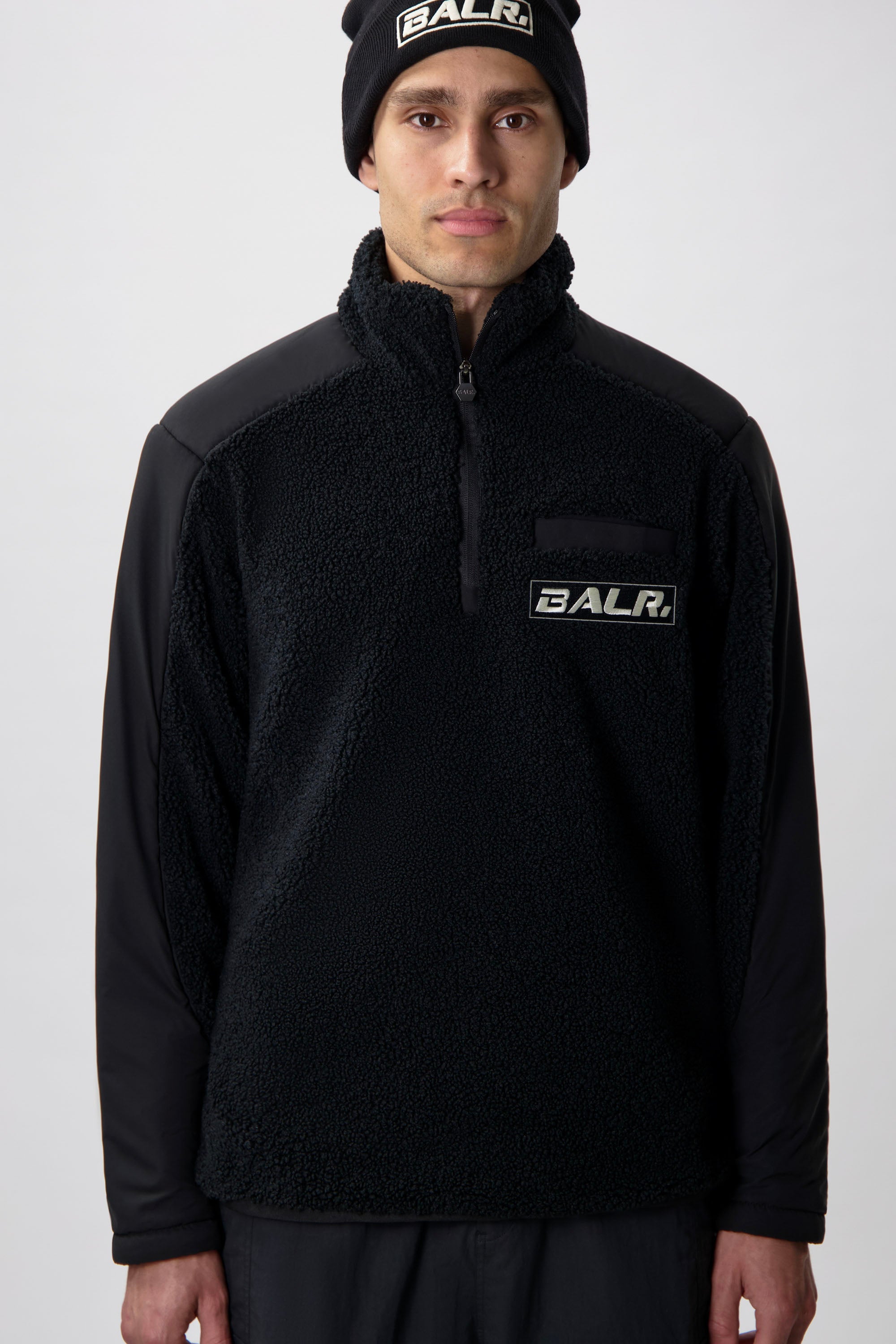 The Club Regular Fit Osito de peluche Half Zip Jet Black