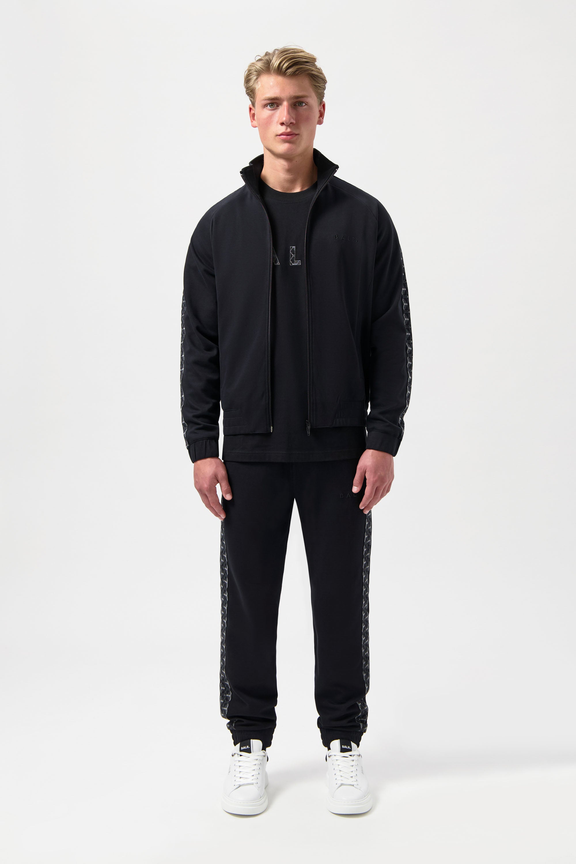 BALR. Monogram Tape Regular Fit Track jacket Jet Black