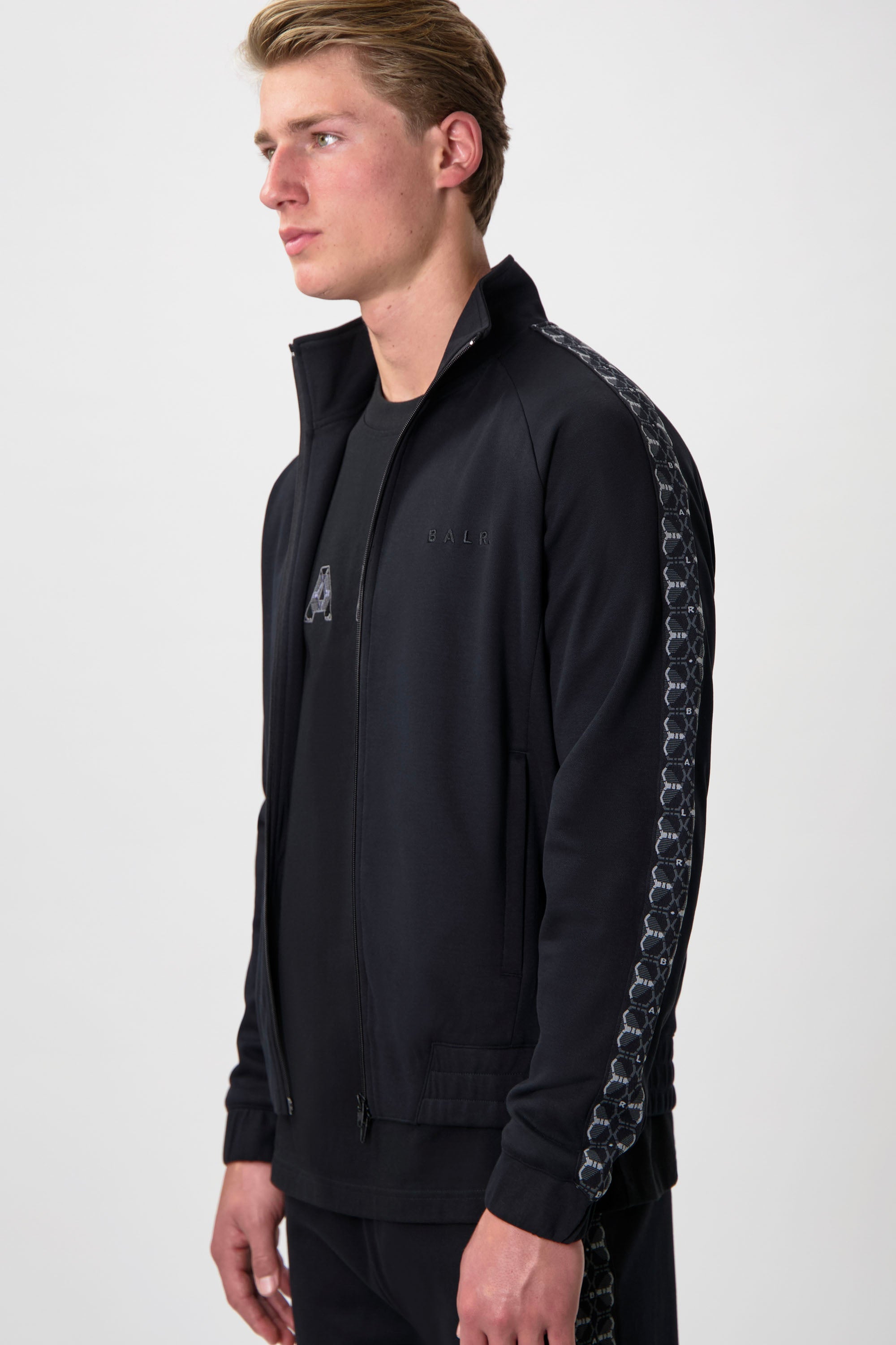 BALR. Monogram Tape Regular Fit Track jacket Jet Black