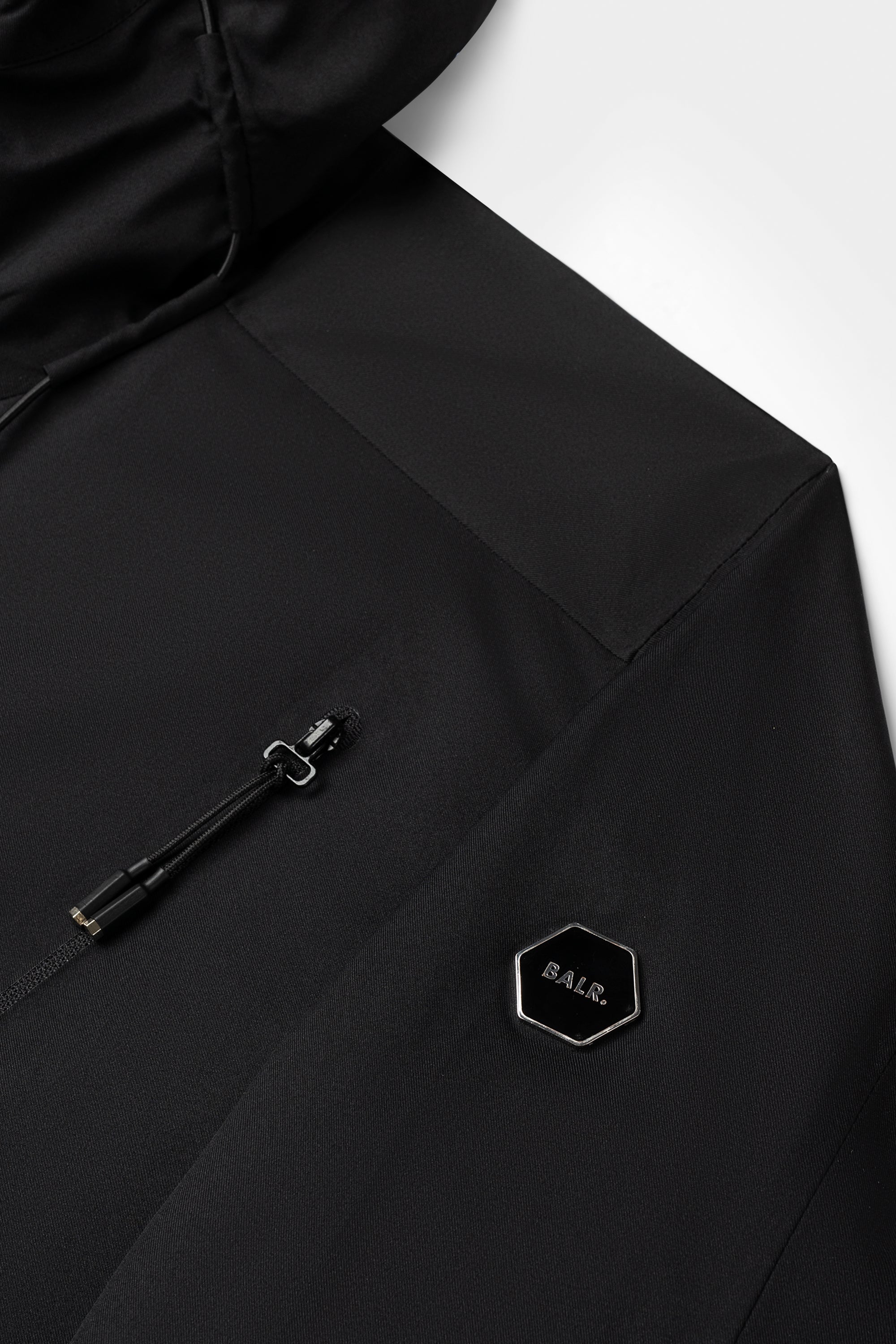 Hex Badge Rain Jacket Jet Black