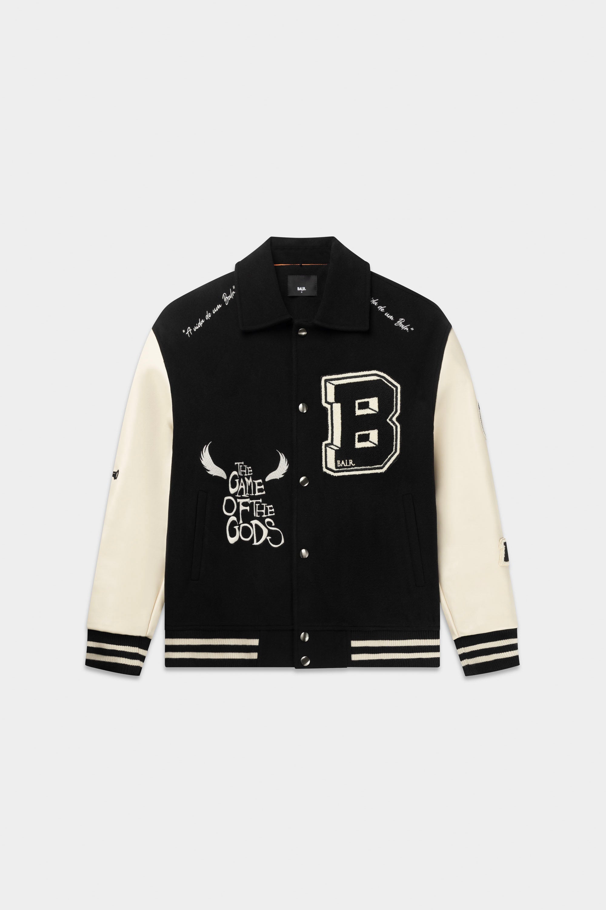 Game of the Gods Graffiti Box Fit Varsity jack Jet Black