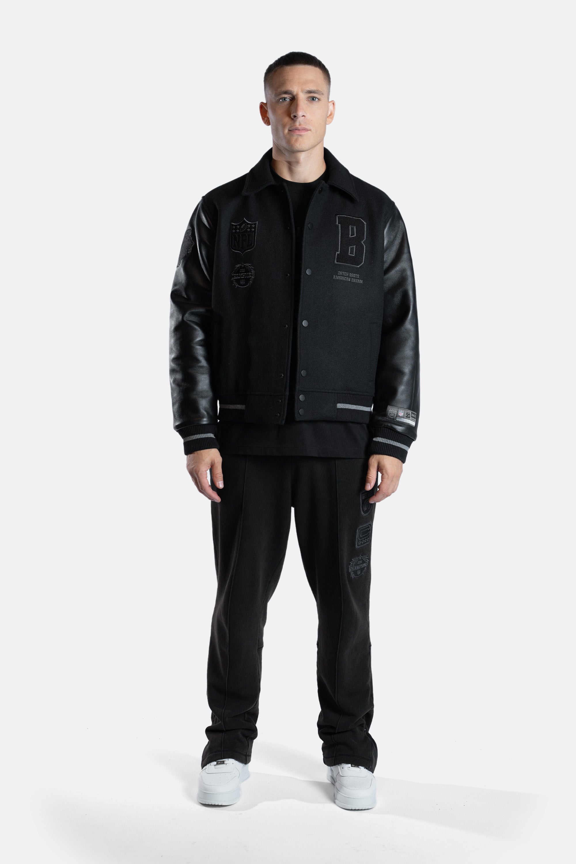 NFL x BALR. Varsity Jacket Jet Black