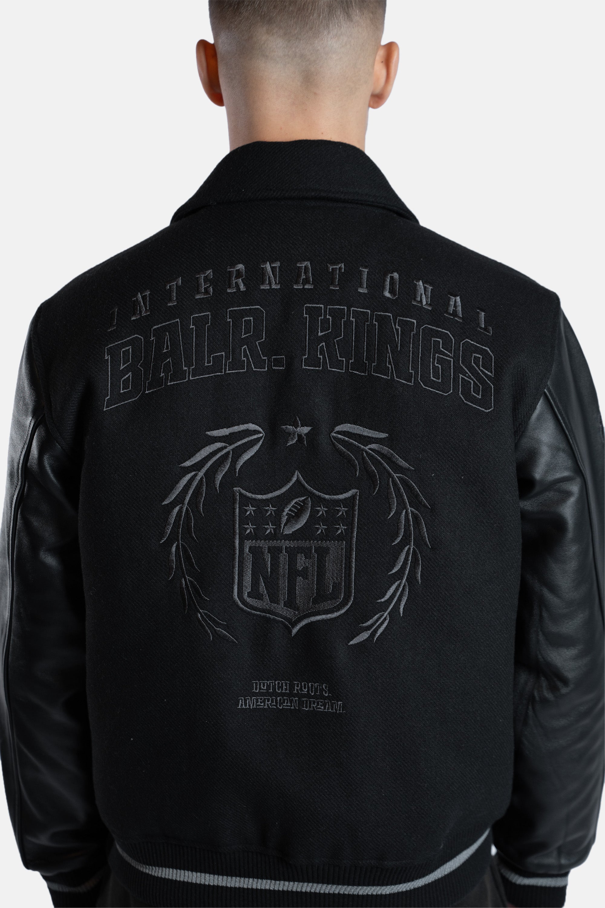 NFL x BALR. Varsity Jacket Jet Black