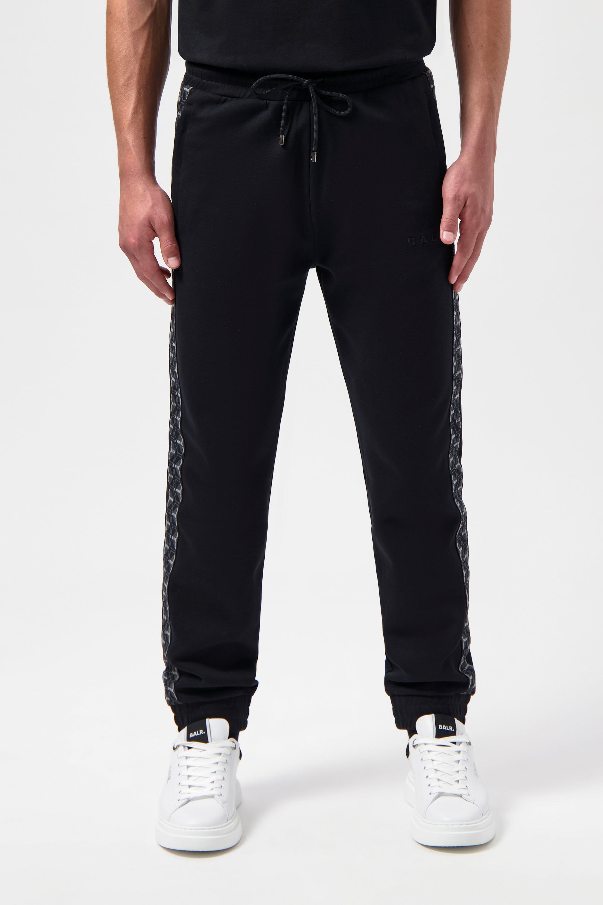 BALR. Monogram Tape Regular Fit Track Pants Jet Black