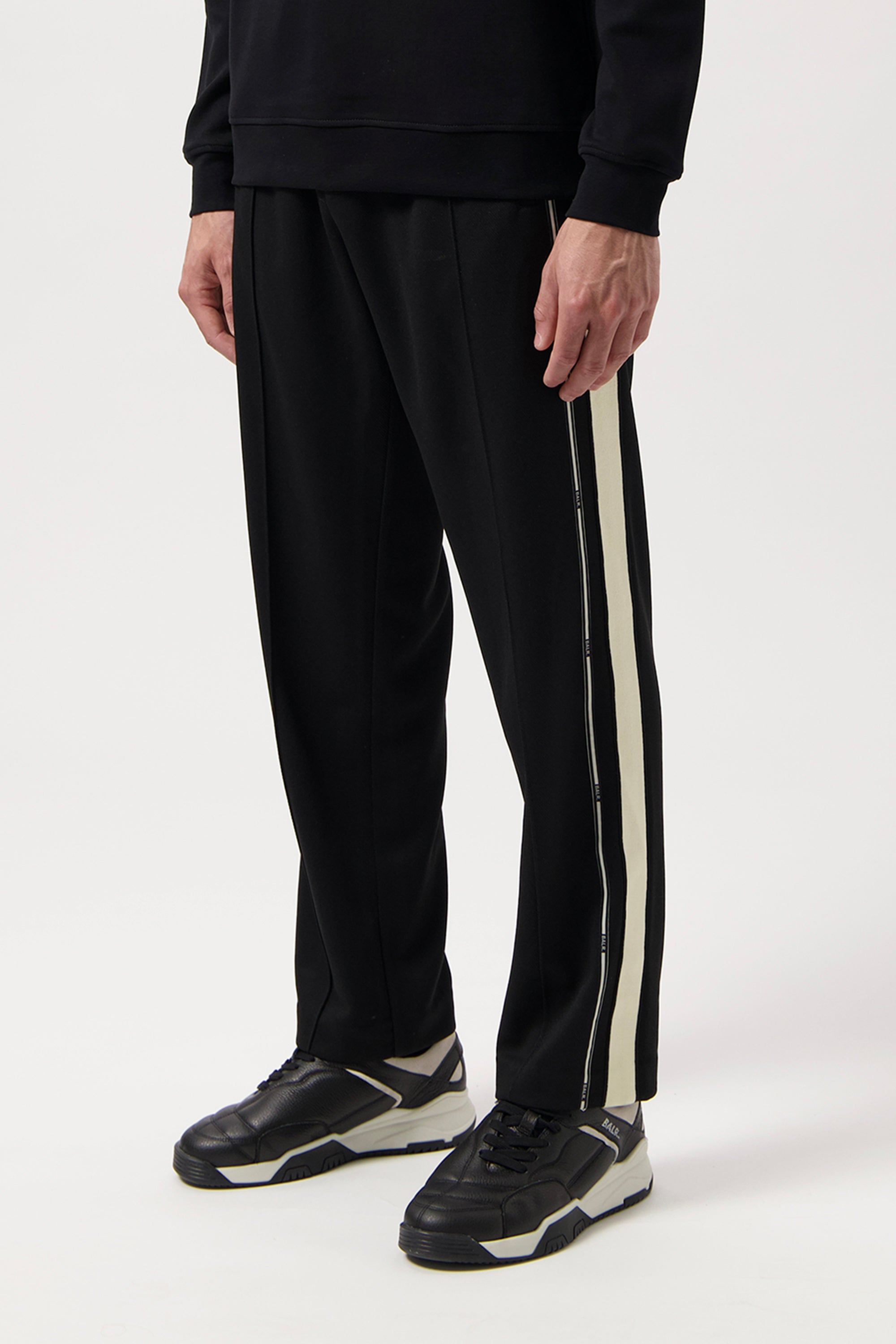 Tape Straight Track Pants Jet Black