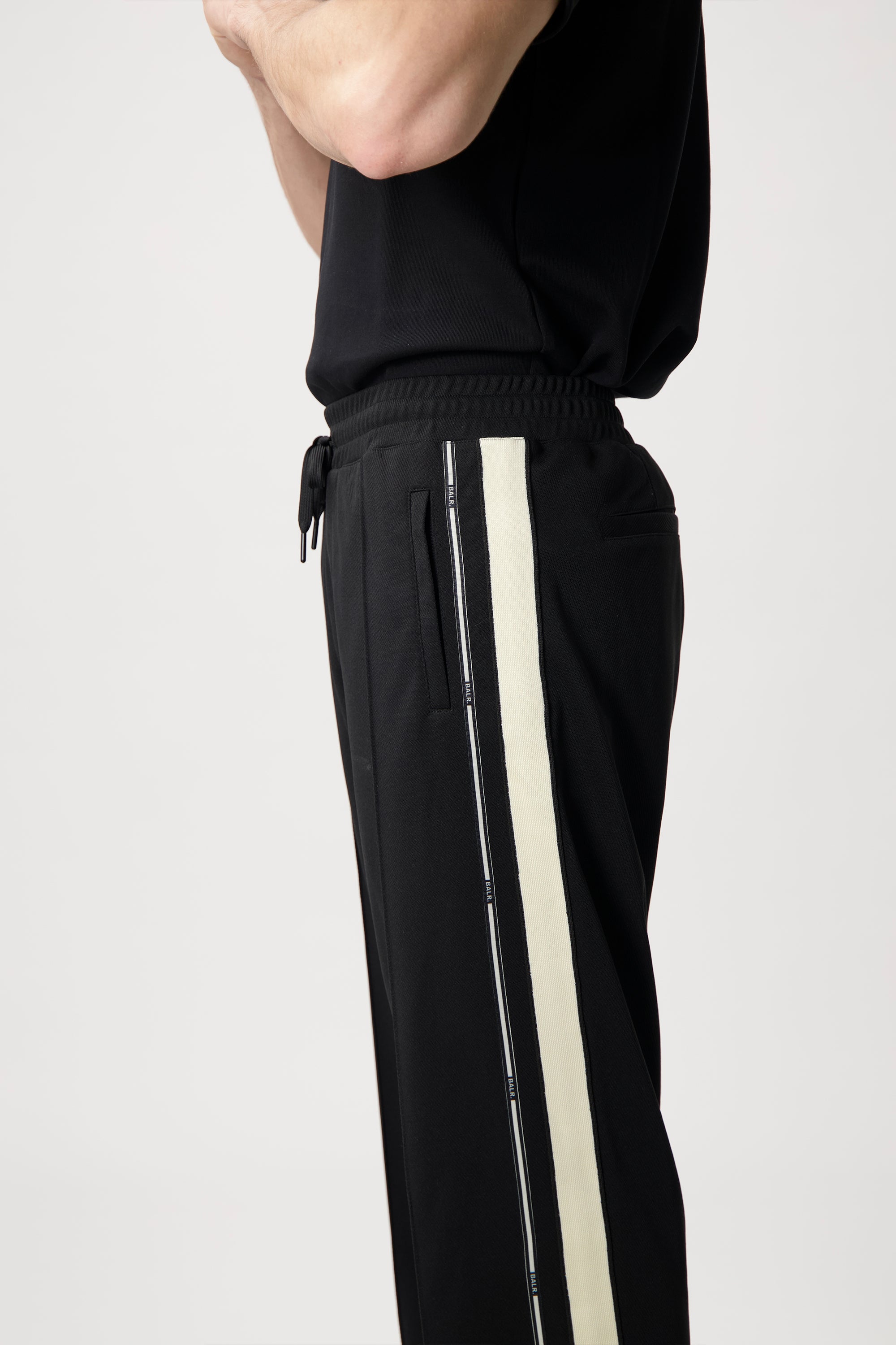 Tape Straight Track Pants Jet Black