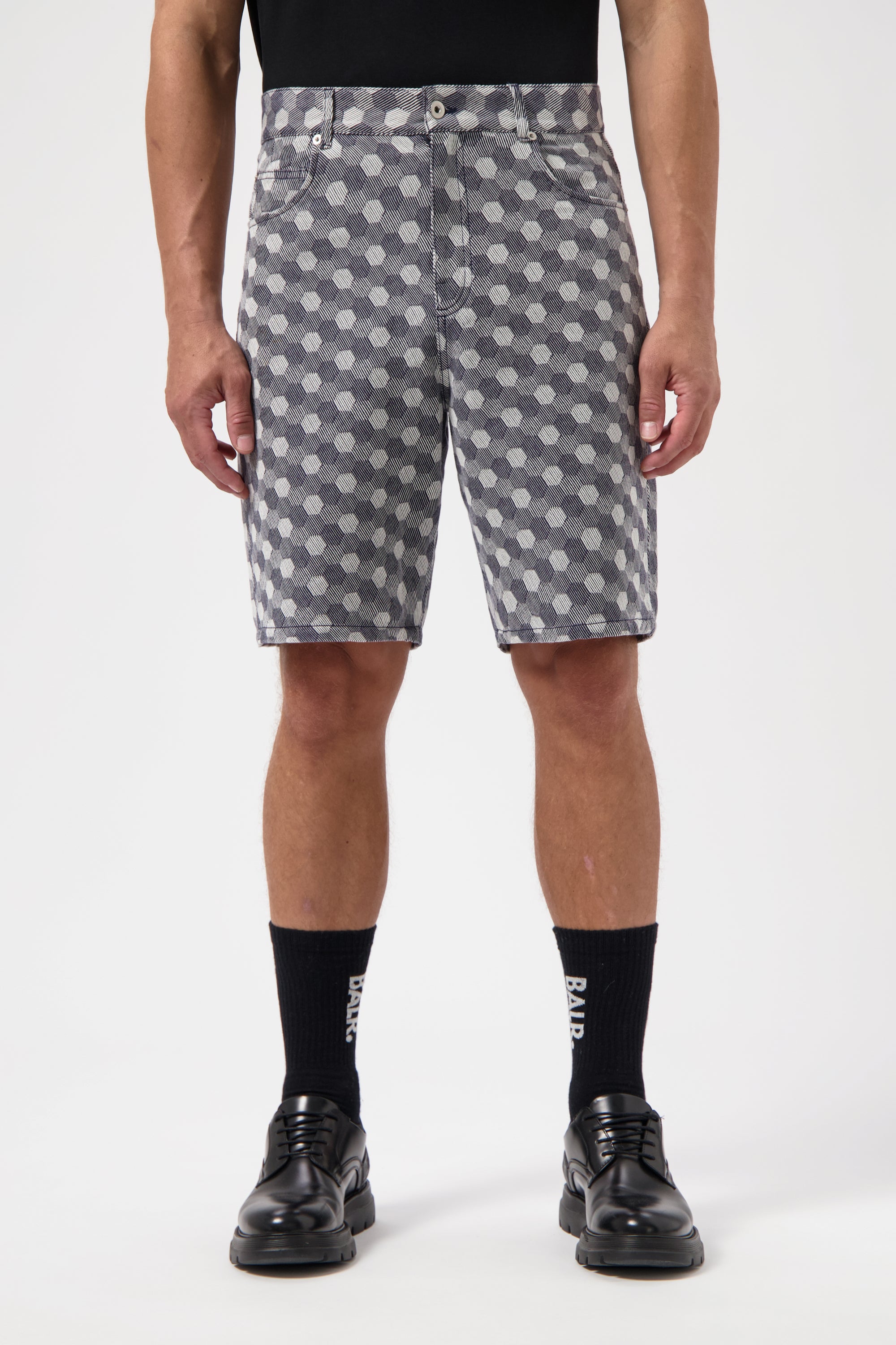 Hex Jacquard Relaxed Shorts Indigo