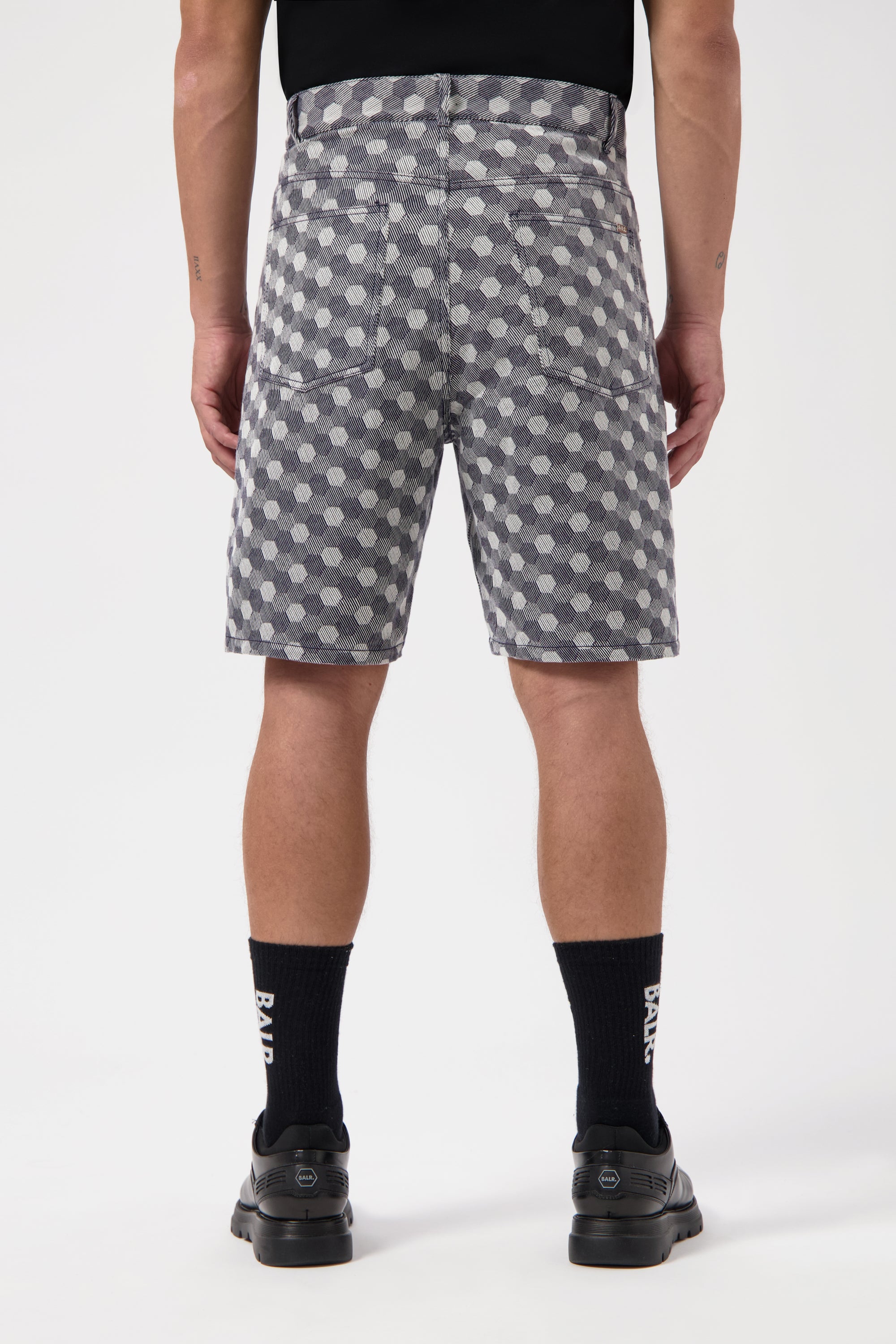 Hex Jacquard Relaxed Shorts Indigo