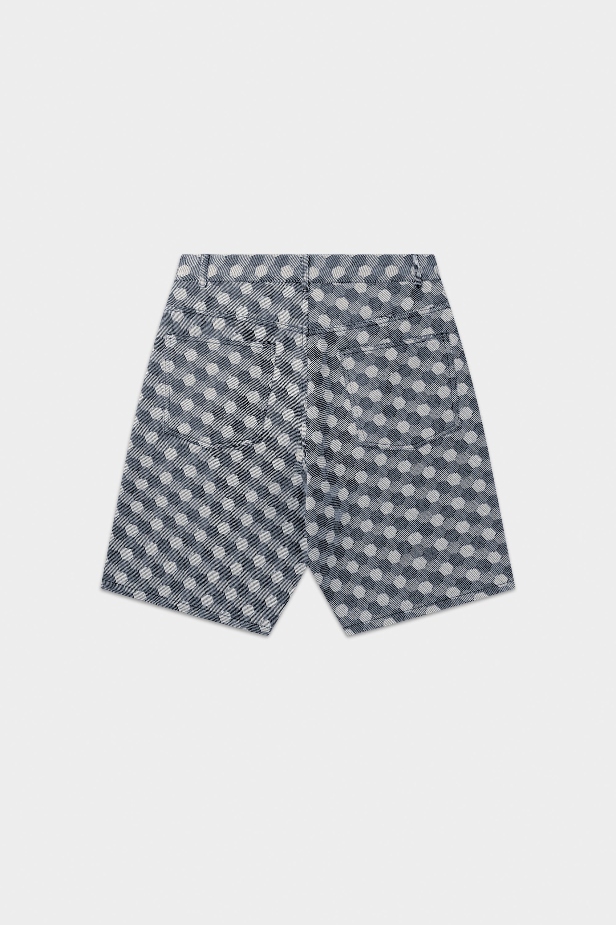 Hex Jacquard Relaxed Shorts Indigo