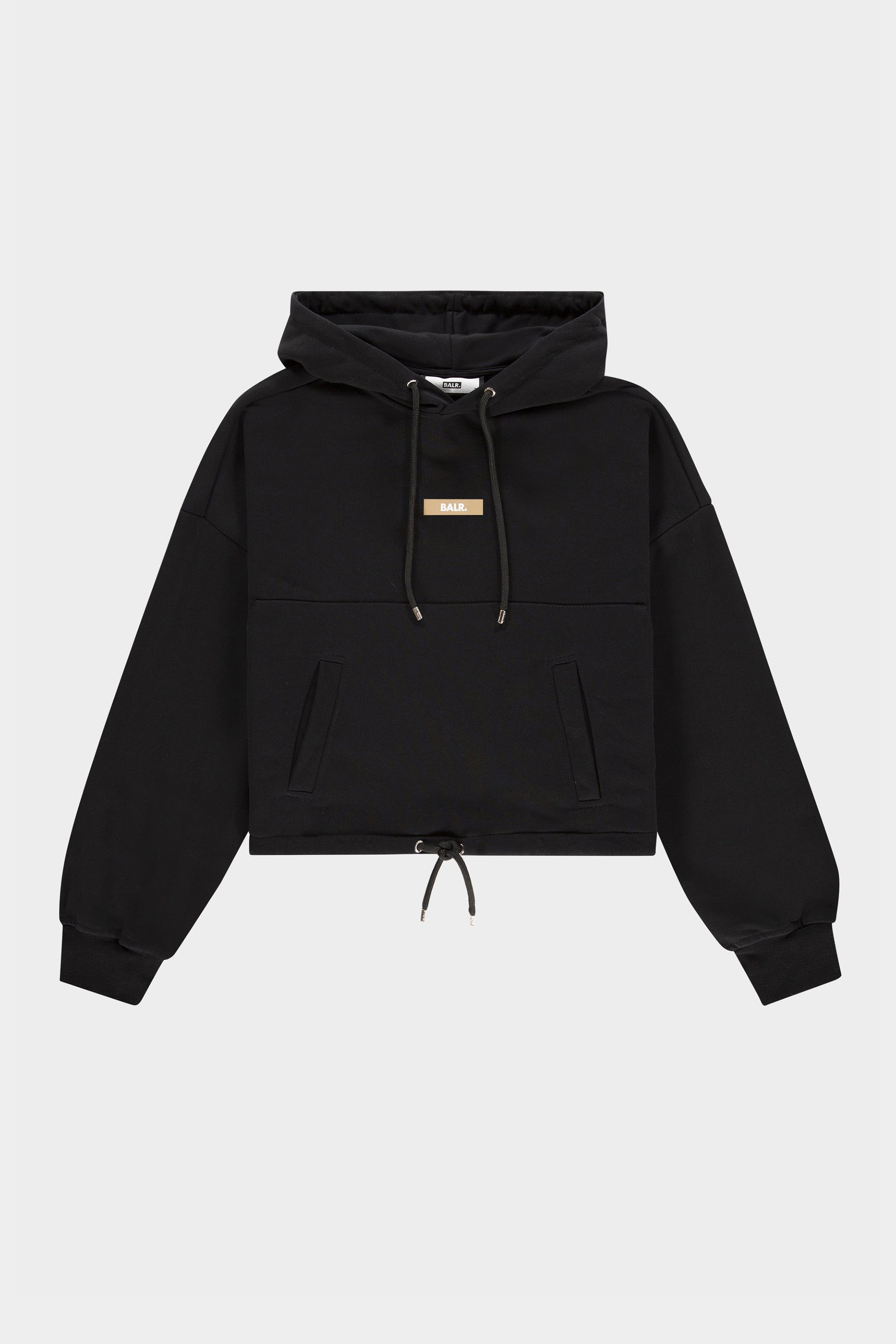 BALR. Drawcord Hoodie Club Logo Jet Black