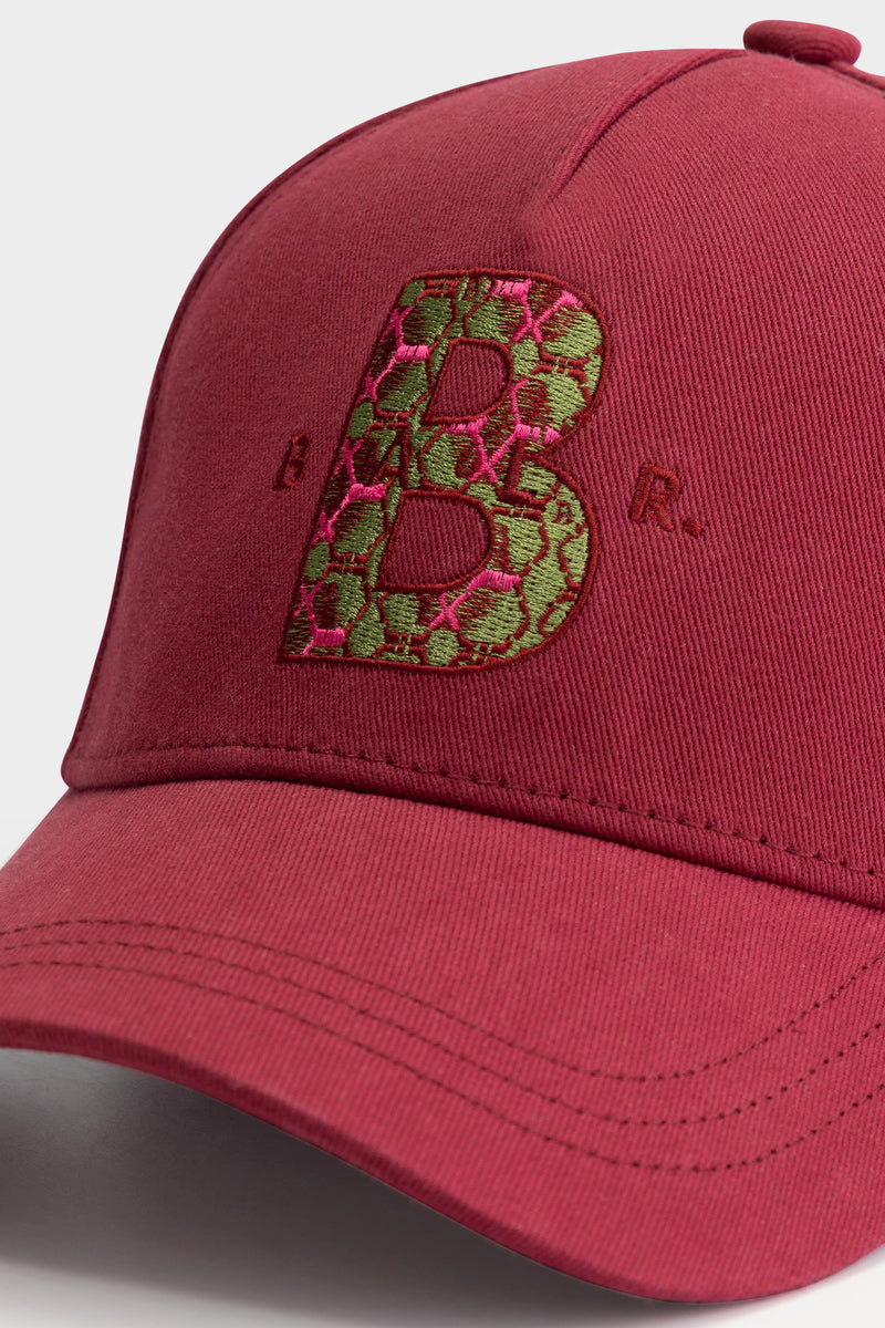 BALR. Monogram Cotton Cap Tibetian Red