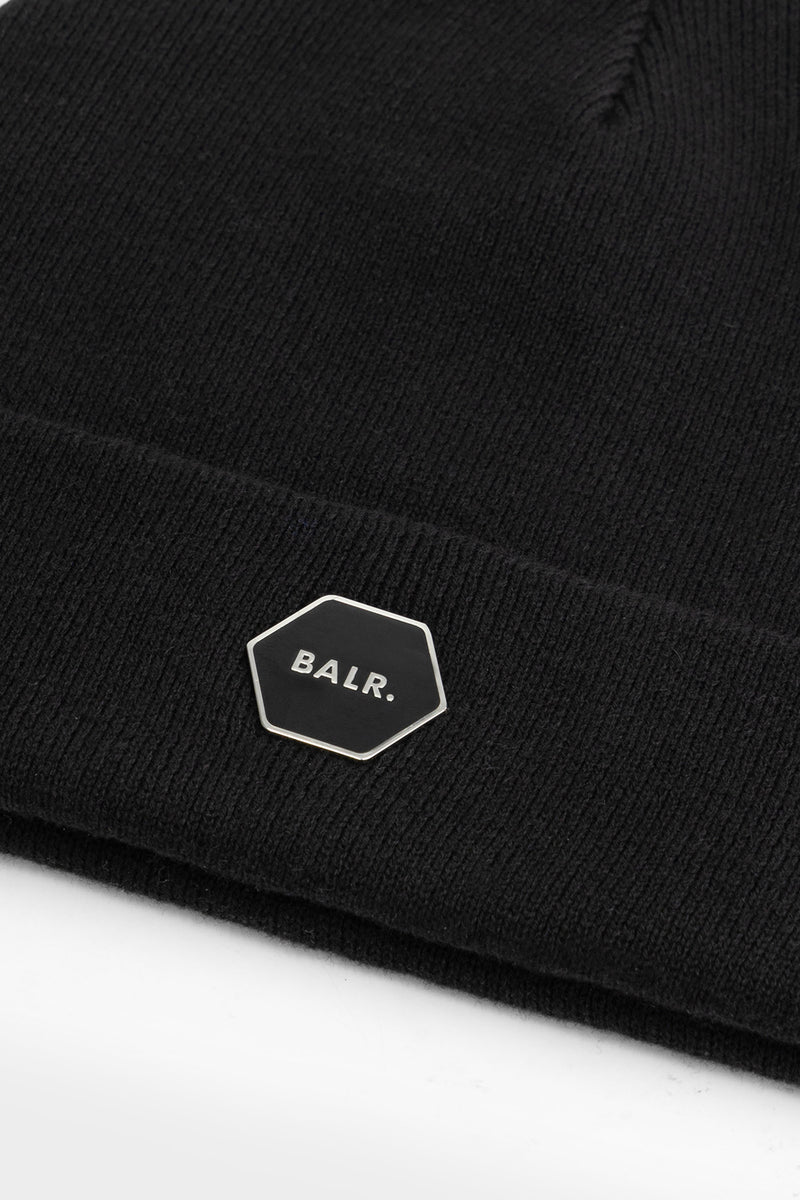 Hexline Badge Beanie Jet Black