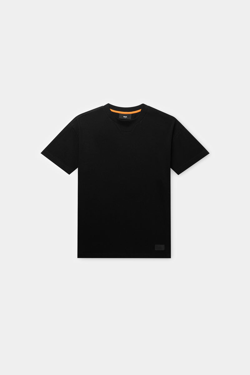 BALRXI Box Fit Camiseta de mezcla de seda Jet Black