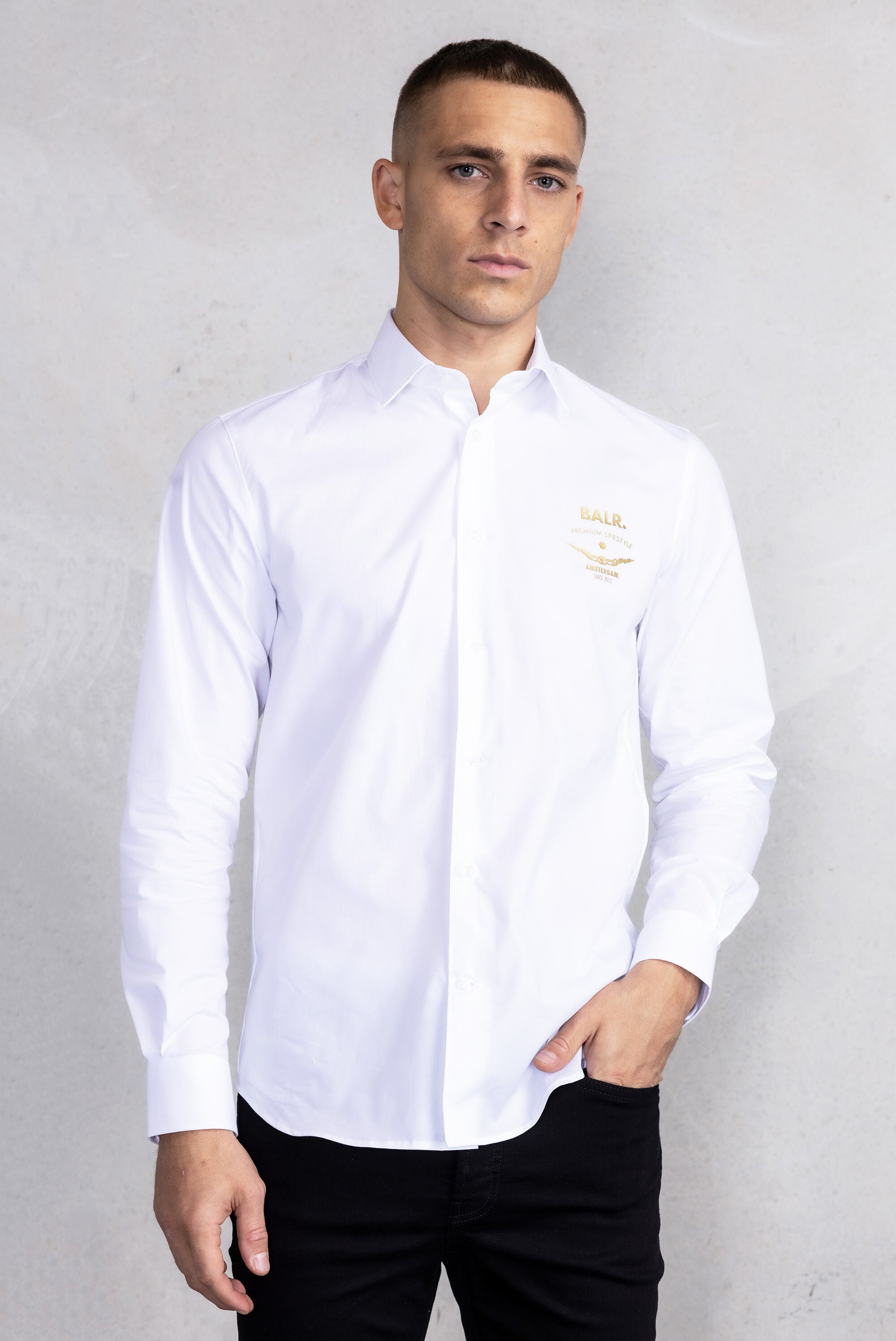 Phillipe Slim Emblem Shirt Bright White – BALR.