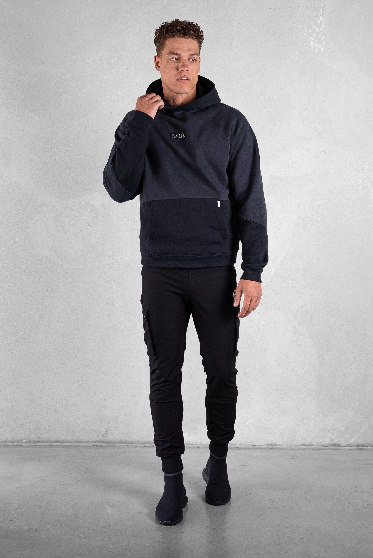 Carter Loose Double Arrow Hoodie Jet Black/Asphalt