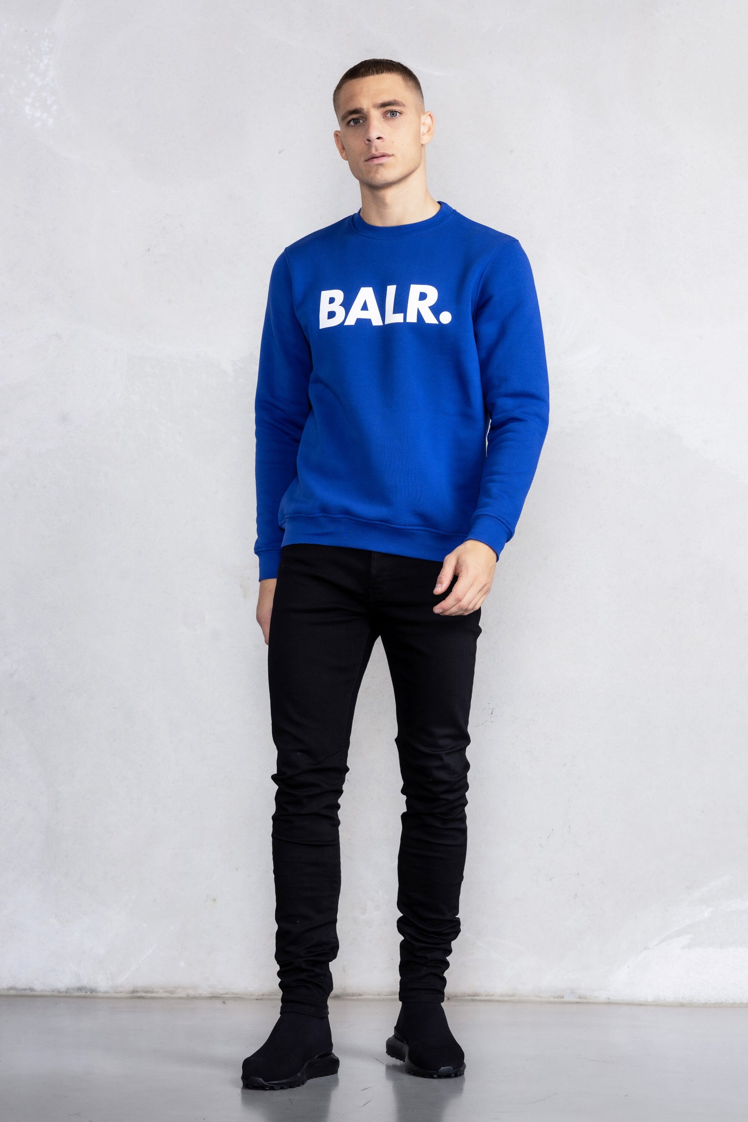 Brand Straight Crewneck Surf The Web/Bright White – BALR.