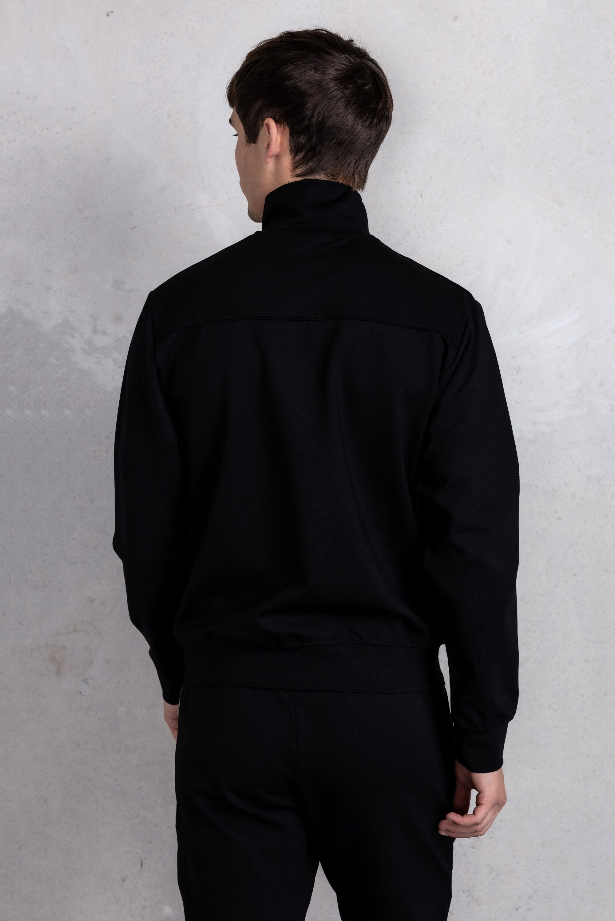 Louis Slim Mesh Track Jacket Jet Black