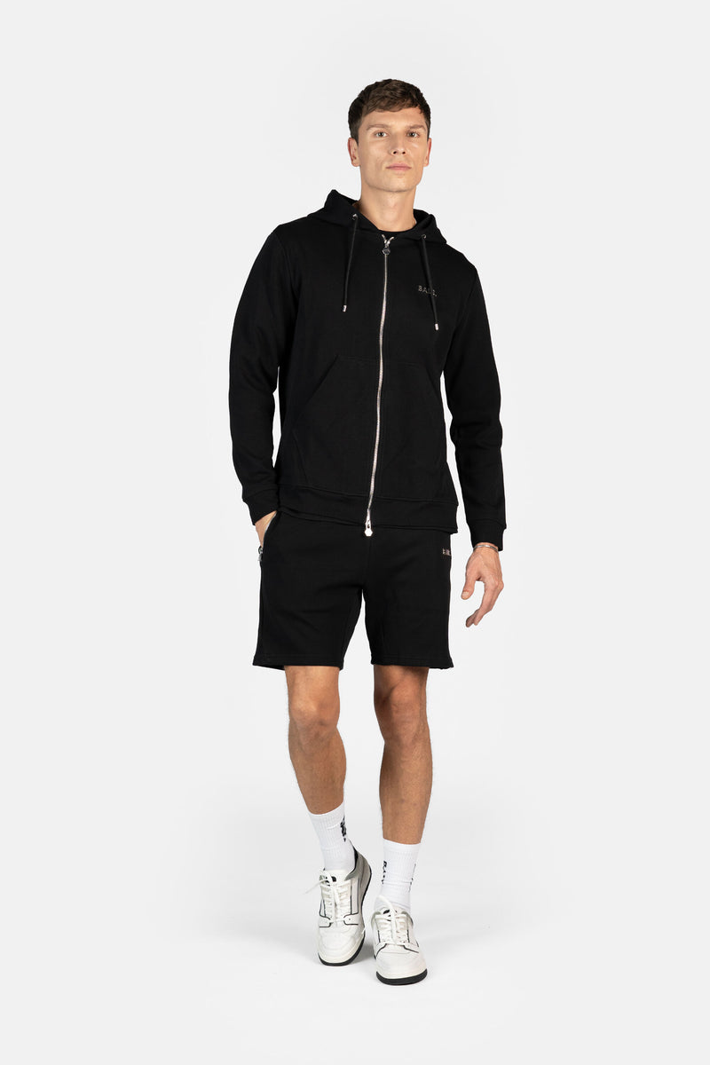 Q-Series Regular Fit Zip Through Hoodie Jet Black