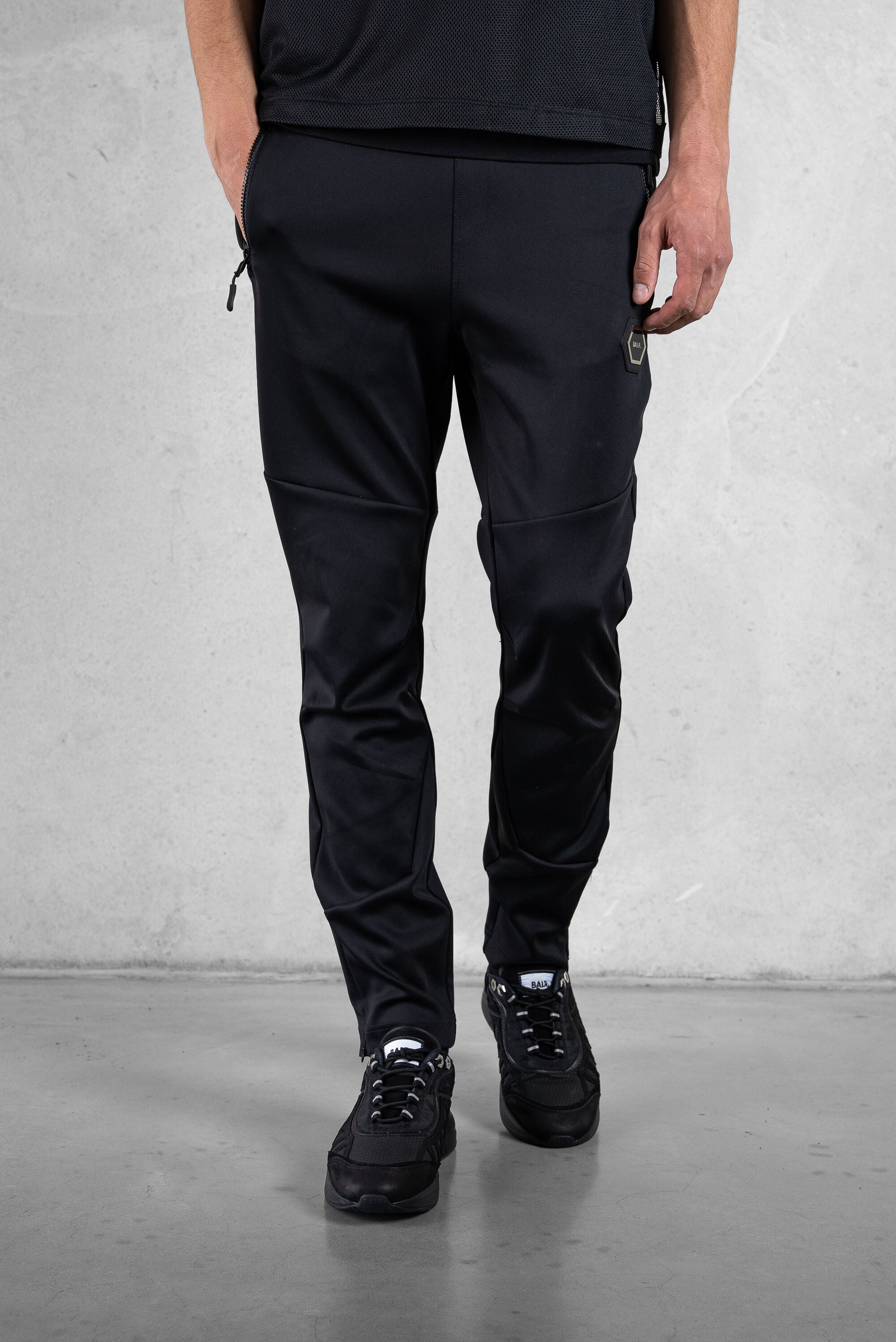 Louis Slim Tech Zip Track Pants Jet Black