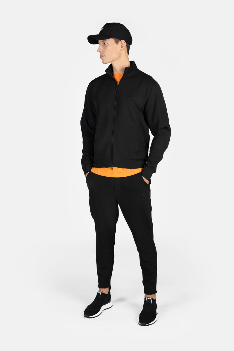 Athletic Slim Fit Track Jacke Jet Black