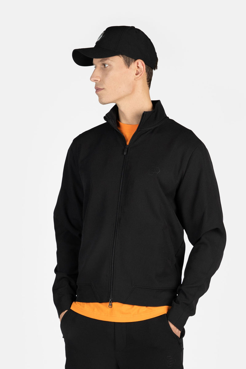 Athletic Slim Fit Track Jacke Jet Black