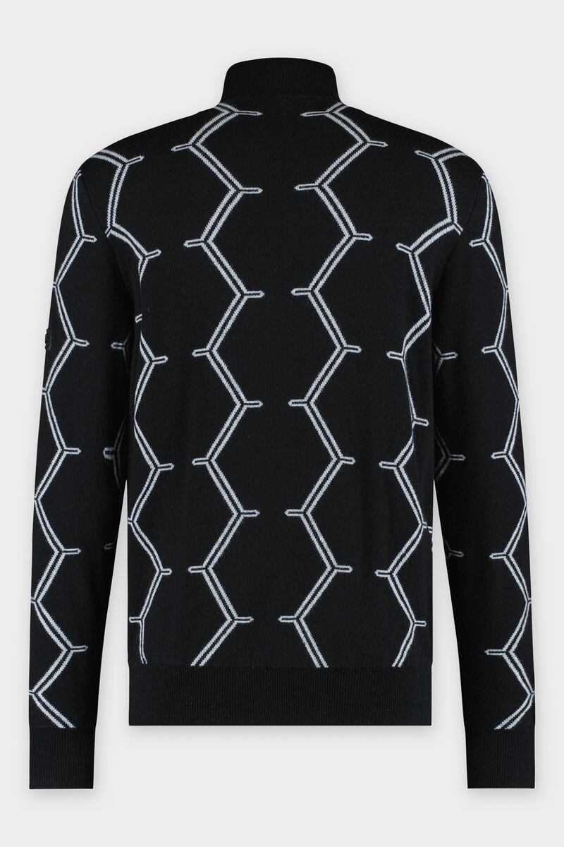 Don Regular Hexagon Quarter Zip Knit Jet Black – BALR.