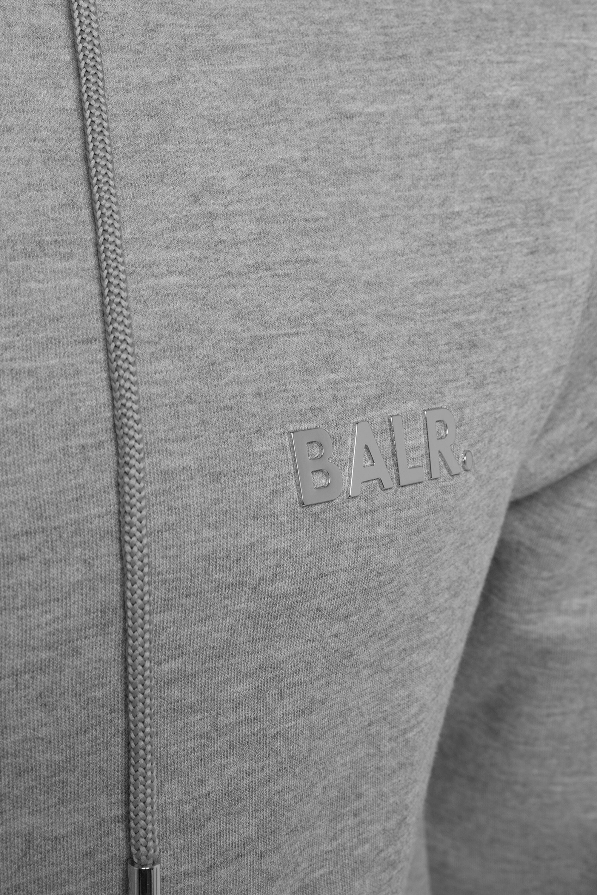 BALR. Q-Series Straight Zipped Hoodie Dk Grey Heather