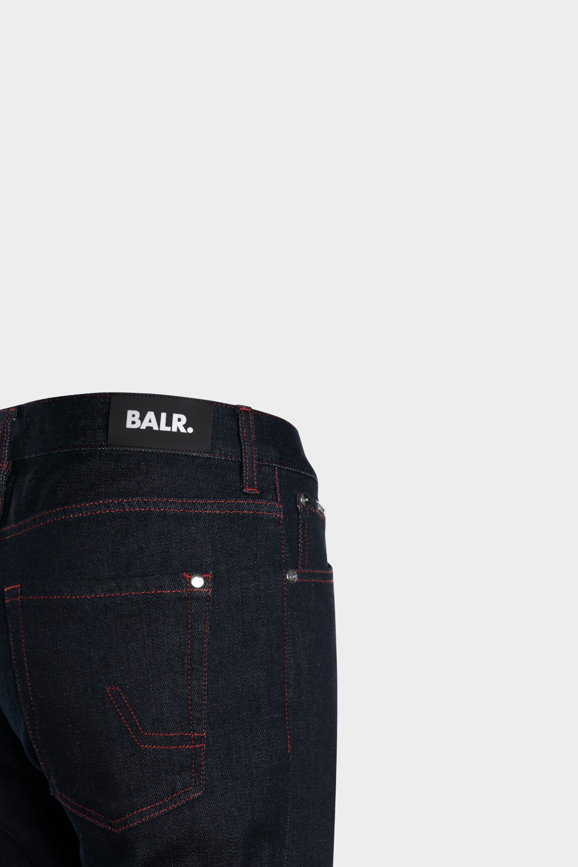 BALR. Jeans de edad oscura con costuras de contraste rojo Slim Envejecimiento oscuro