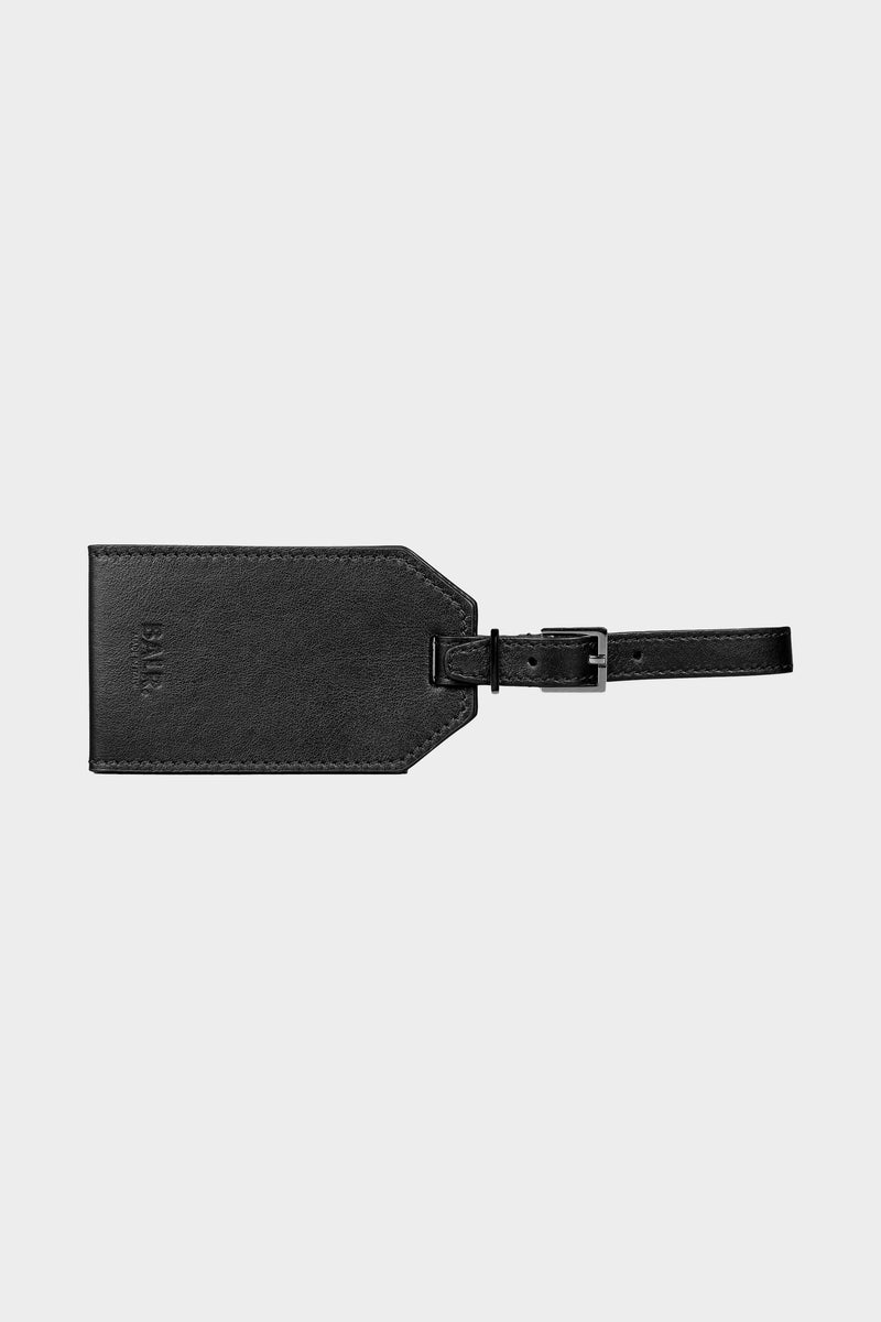 Leather Luggage Tag Black