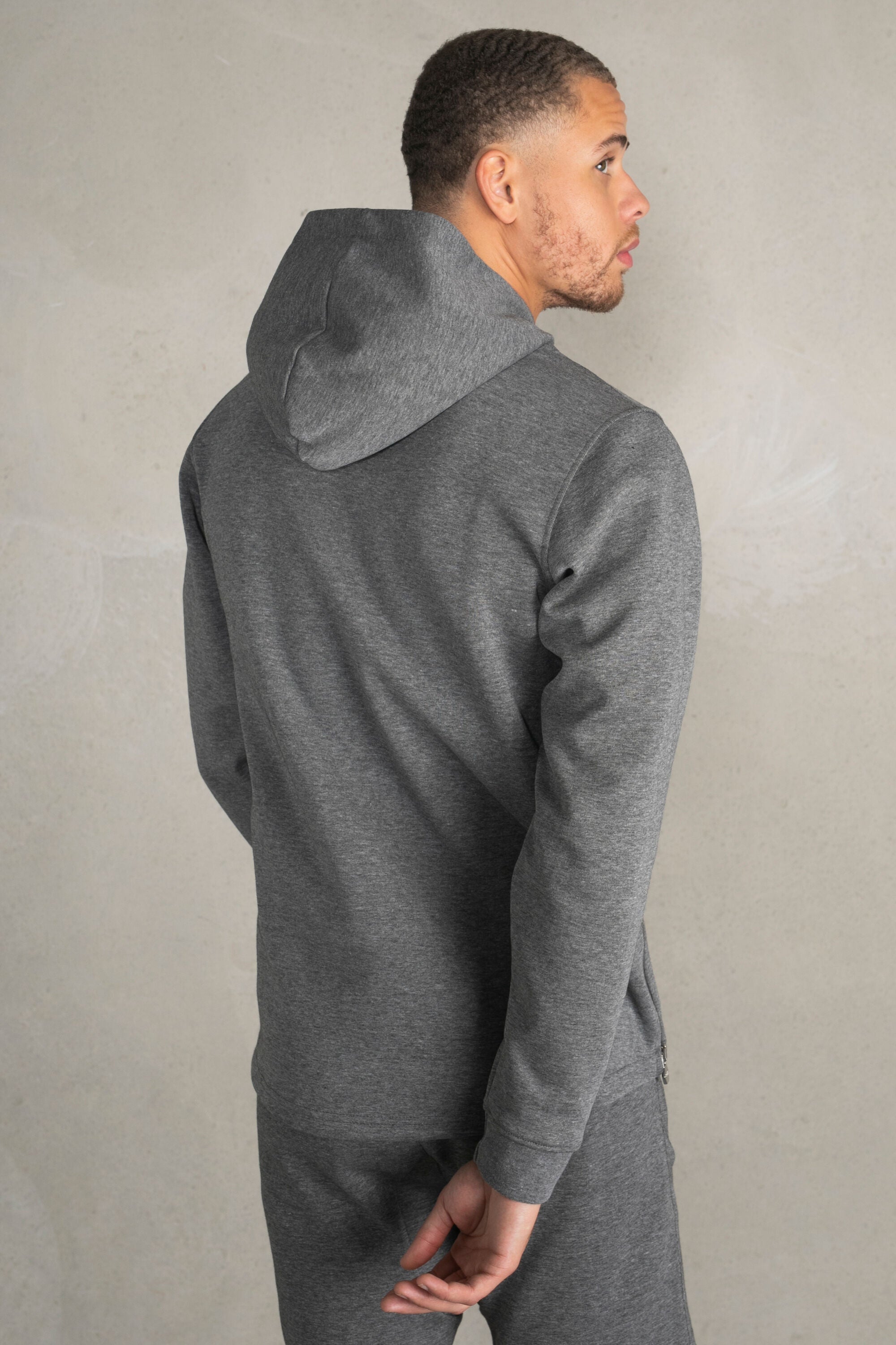 Q-Series Straight Classic Hoodie Dk Grey Heather