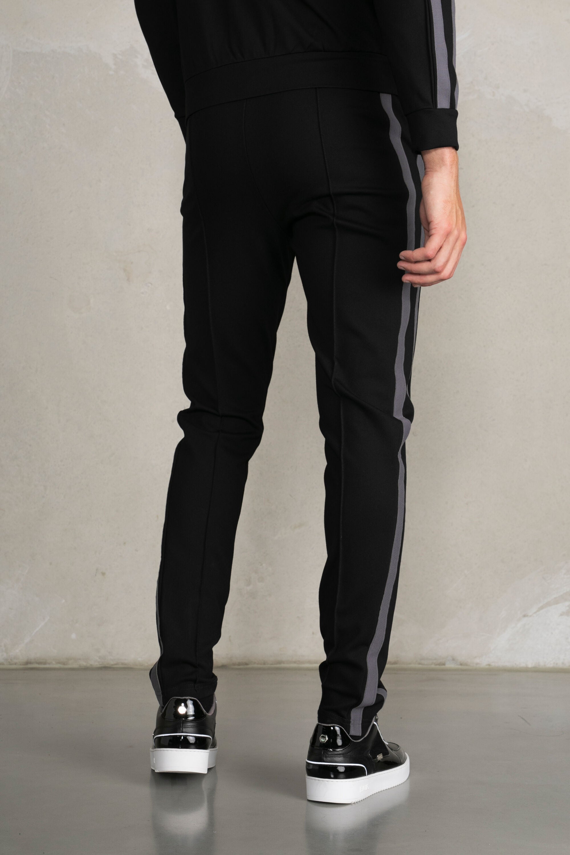 Louis Slim Crossing Tape Track Pants Jet Black