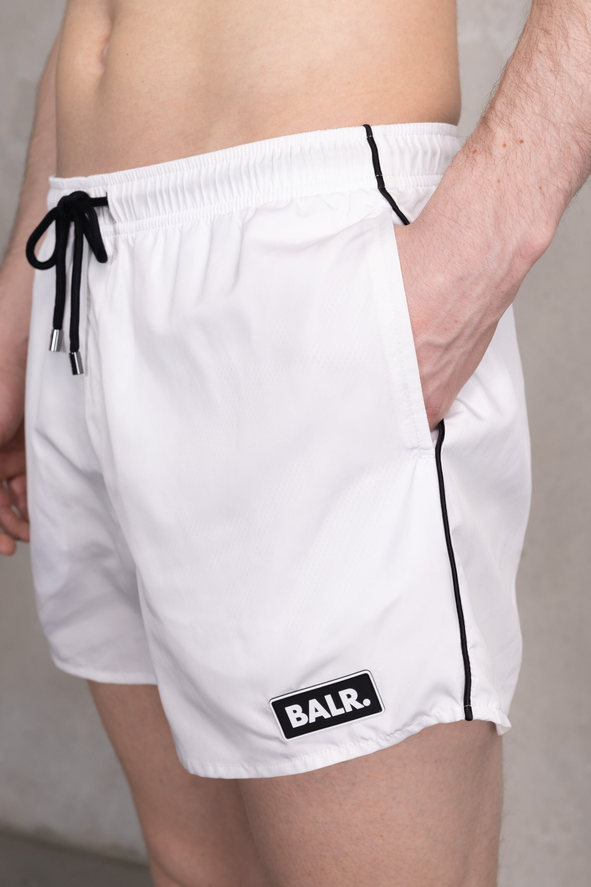 Classic Neon Brand Swimshort Bright White/Jet Black