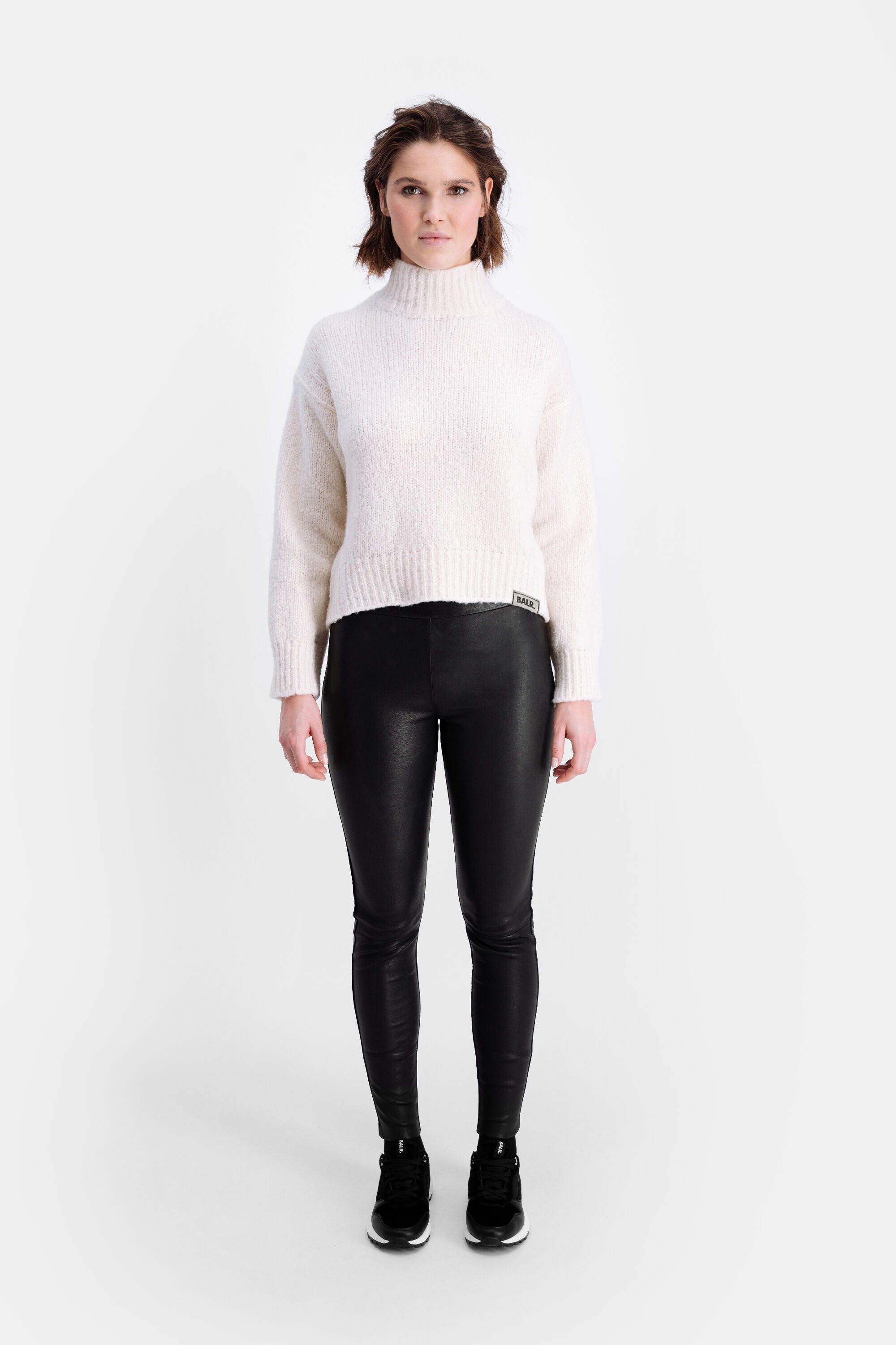 Kelly Loose Turtleneck Knit Almond Milk