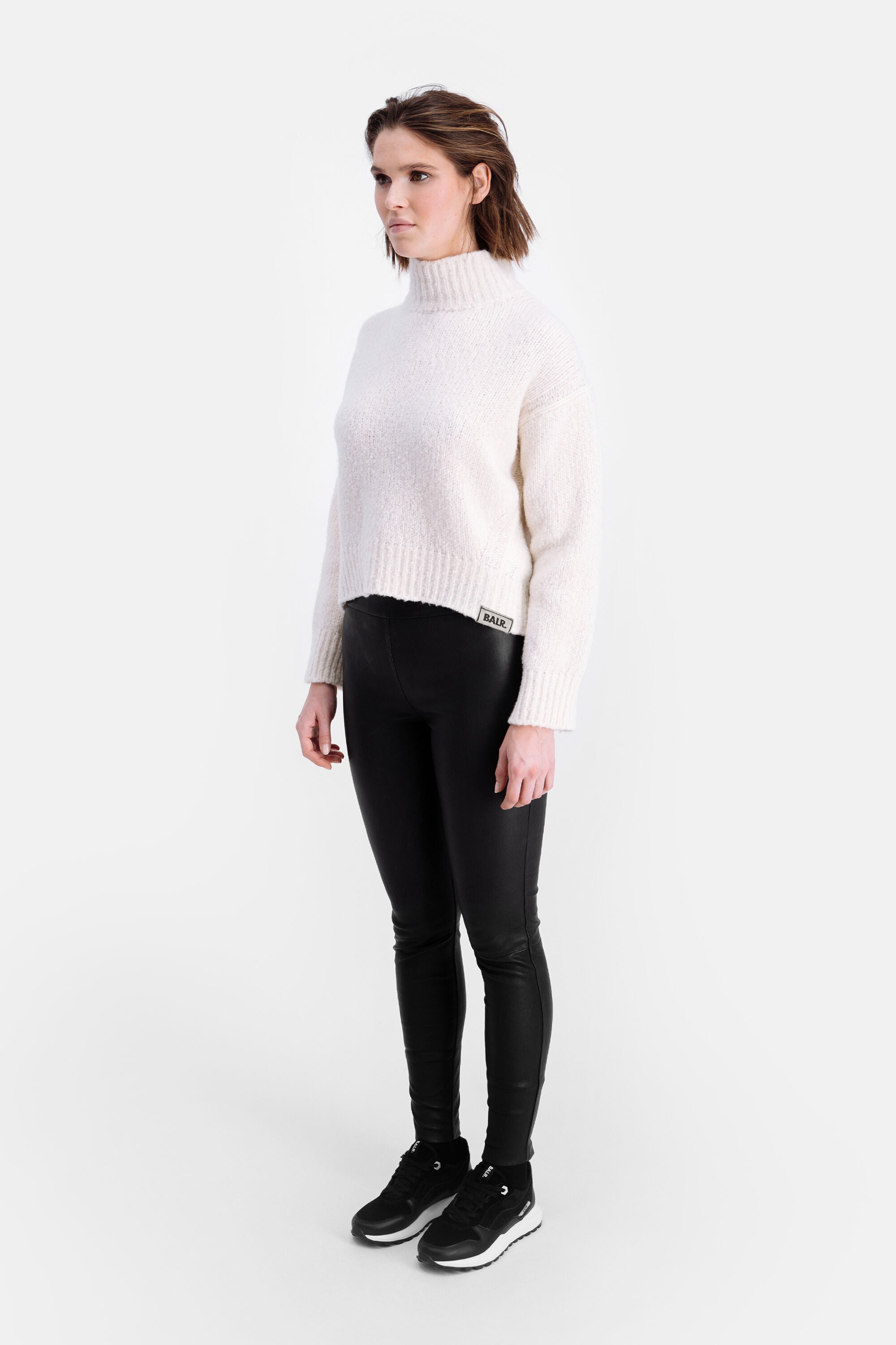 Kelly Loose Turtleneck Knit Almond Milk