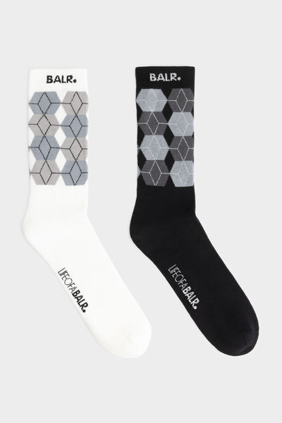 Mason Diamond Socks 2-Pack Jet Black/Bright White