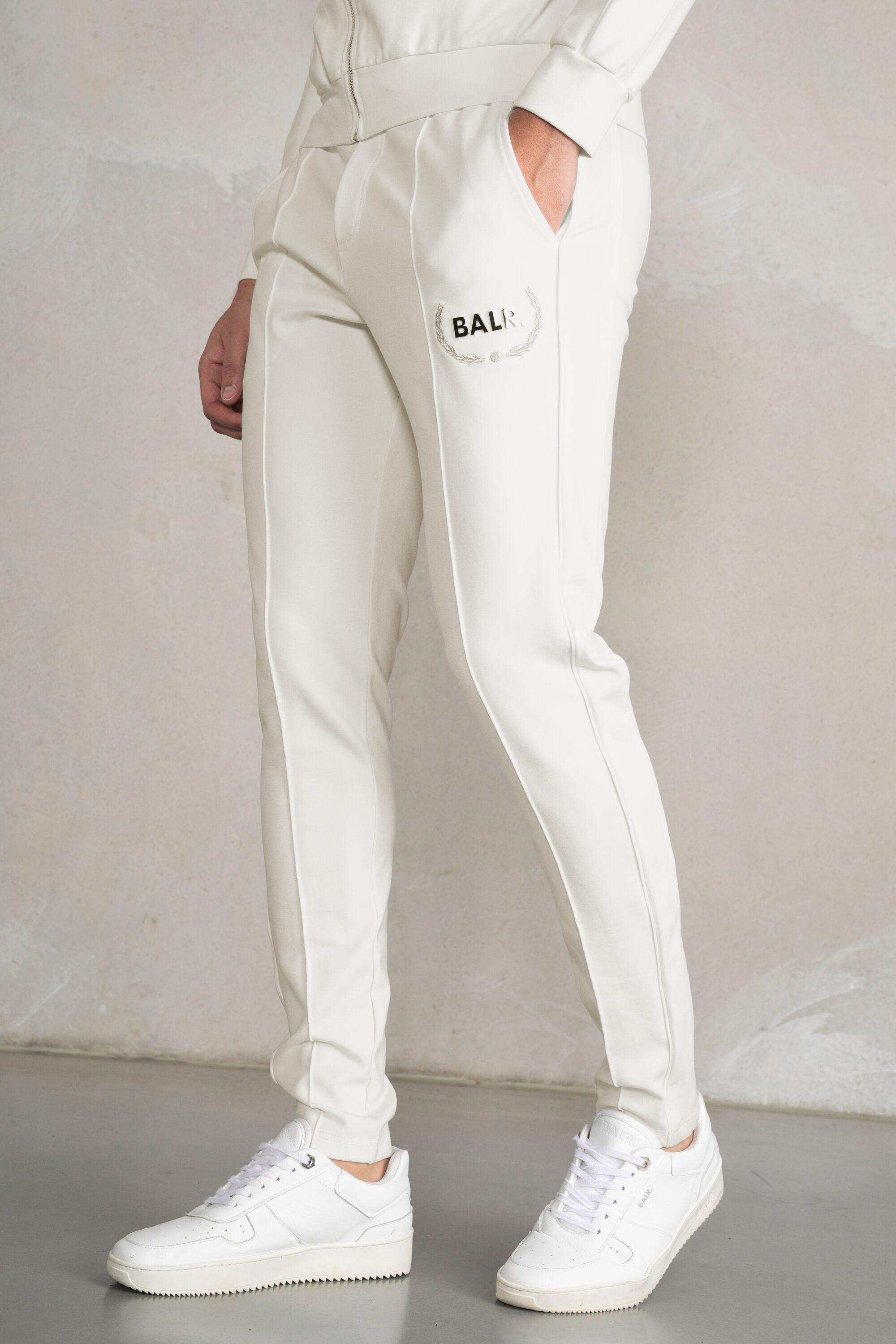 Louis Slim Wreath Track Pants Egret